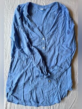 Old Navy Light Blue Button-Front Tunic